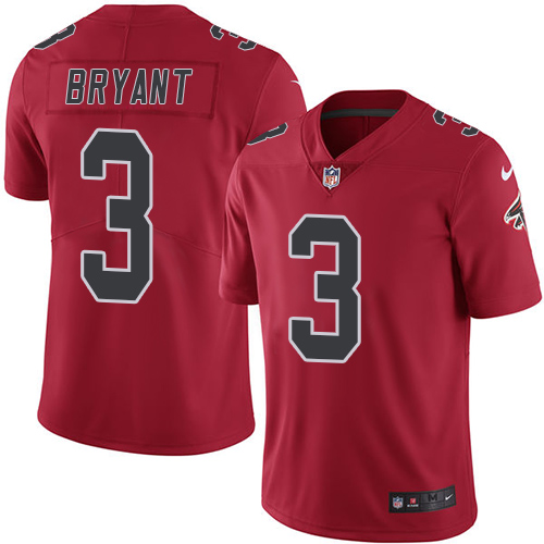 Nike Falcons #3 Matt Bryant Red Men's Stitched NFL Limited Rush Jersey